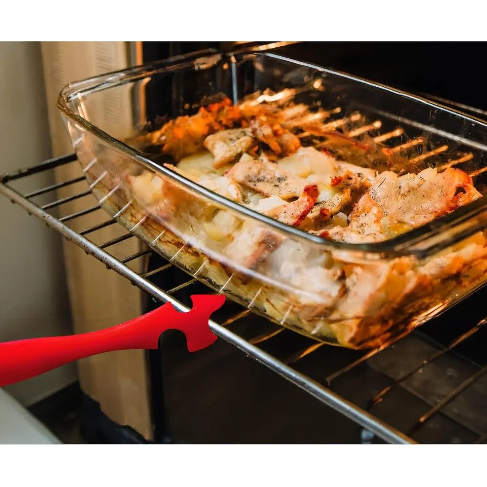 2 Pack High Heat Resistant Oven Rack Pull Push Tool, Non-Slip Plastic Oven Slide Puller, Anti-Burn Heat Proof Oven Rack Remover Handle for Home Baking Roasting Cooking