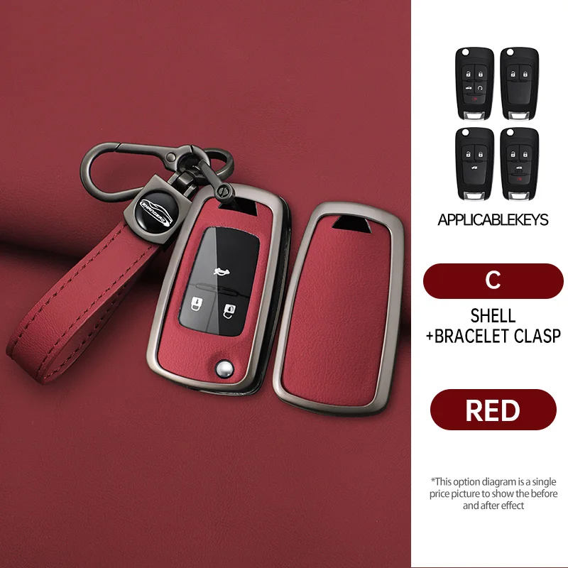 

Car Leather Key Case Cover For Buick Chevrolet Cruze Aveo Trax For Opel Vauxhall Mokka Encore Astra Corsa Meriva Zafira Keychain