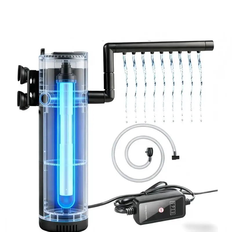 Leiser Aquarium Innenfilter 5in1 Aquarium Filter Pump mit UVC Klärer für 100L-250L