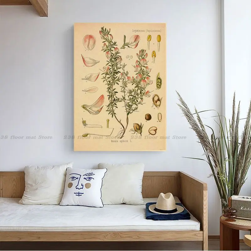 Vintage Wild Plant Botanical Flower DIY poster Vintage Room Home Bar Cafe Decor Room Wall Decor