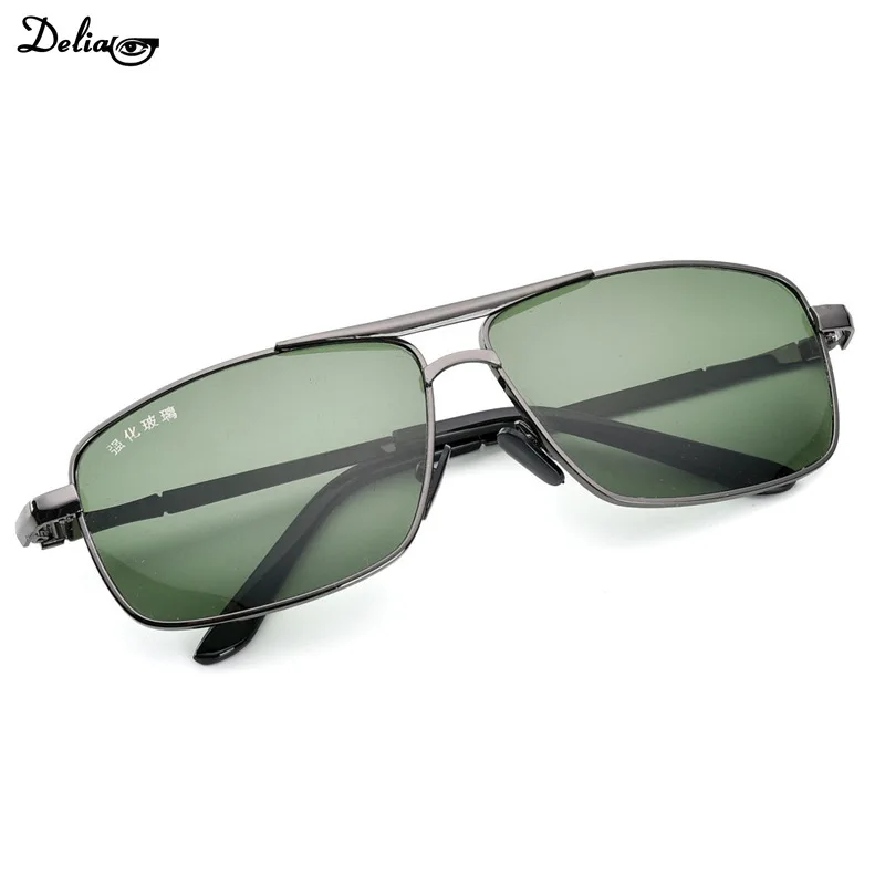 Tempered Glass Sunglasses Men Women Fashion Driving Metal Lenses Outdoor Camping