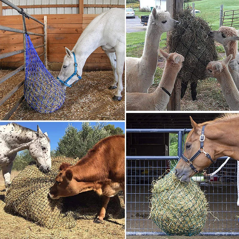 Pequeno Furado Hay Nylon Haynet, Horse Care Products, Equipamento Durável, Vermelho e Verde