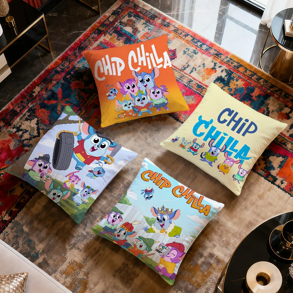 Cute Cartoon Tv Baby Chip C-Chilla Soft Pillow Cover For Sofa Home Living Room Decor Protective Covers Hogar Pillowcase