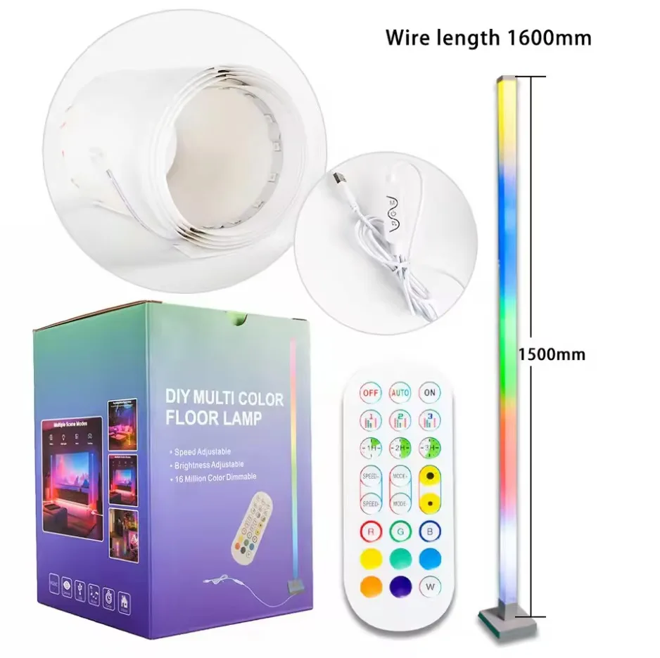 LED Ambiance Floor Lamp, Decorative Atmosphere Lamp, Bluetooth APP Control, Remote Control, Change Light Mode with Music Rhythm