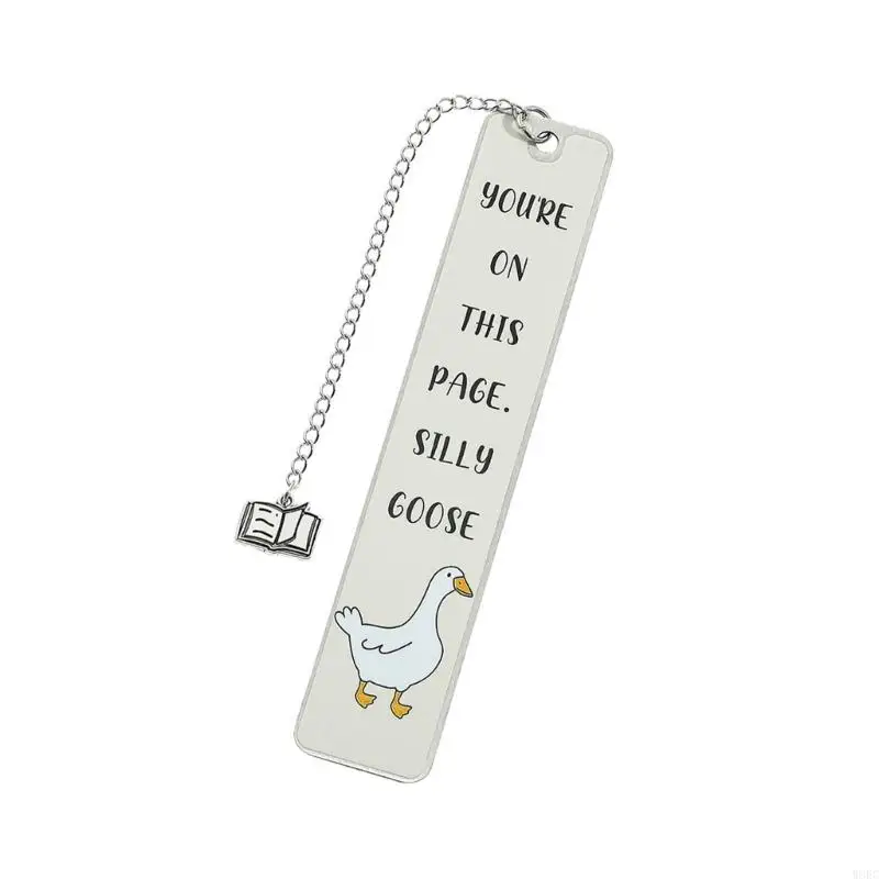Metal yang Indah Membaca Bookmarks Silly Gooses Page Marker W8ec