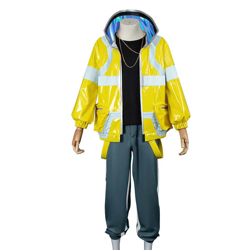 Anime Cyberpunk Edgerunners David Martinez Cosplay Costume Stand Collar Jacket Hoodie Zipper Coat Pants Punk Adult Men Halloween