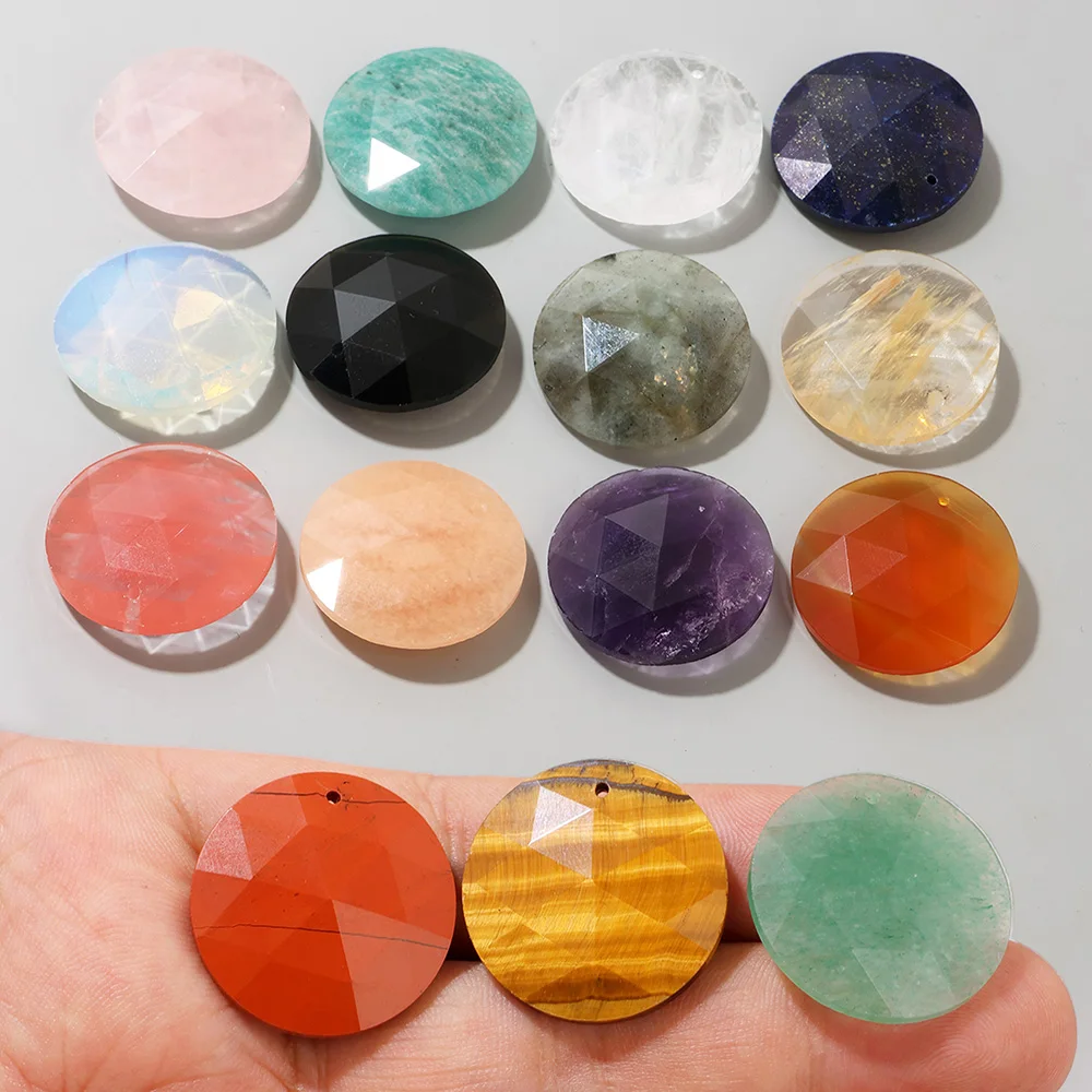 

Кулон из натурального камня 2026, 25 мм, ограненный, аметист, авантюрин, опал, для изготовления ювелирных изделий, ожерелий, браслетов, серег своими руками