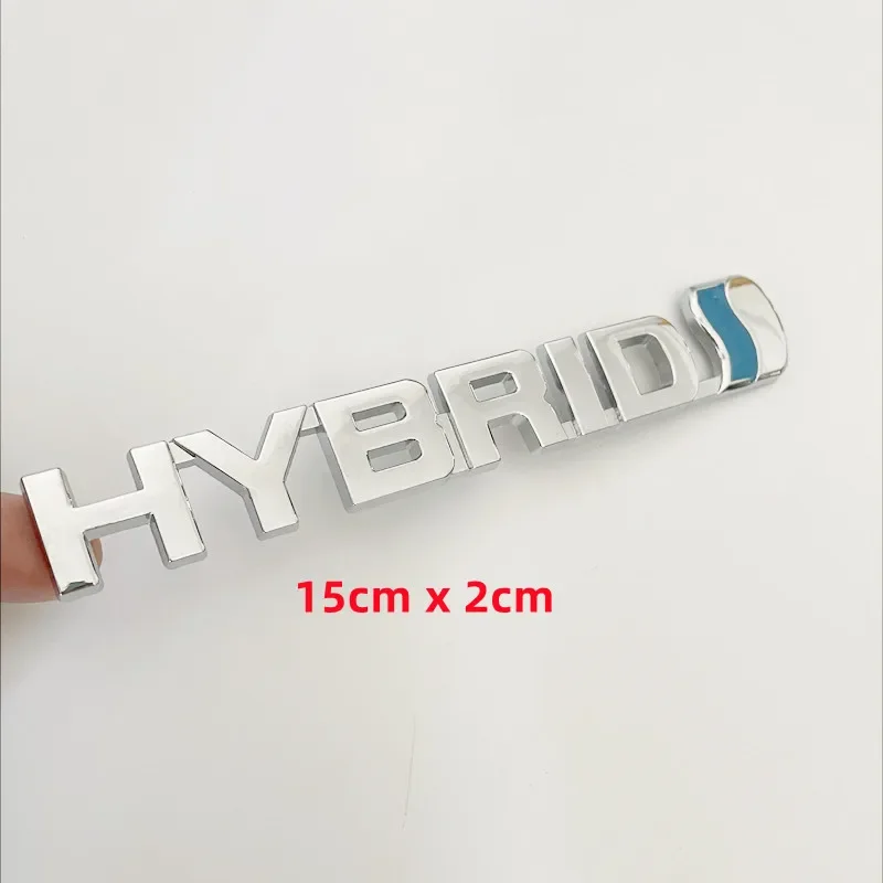 New 3D Metal HYBRID Logo Side Fender Rear Trunk Emblem Badge Car Sticker Decals For Toyota Prius Camry Crown Auris Rav4s TRD