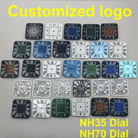 NH35 NH70 dial square dial hollow Roman Arabic dial men's watch suitable for NH35 NH70 movement sports watch accessories