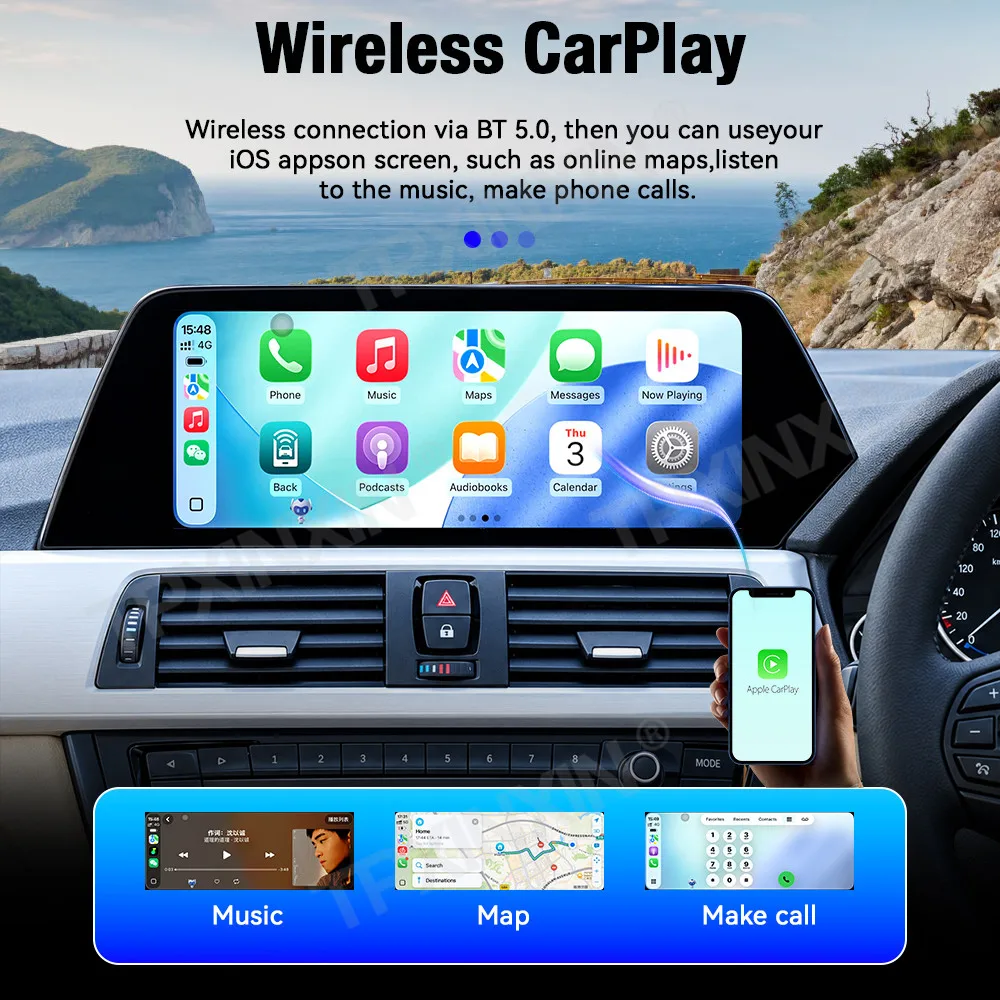 RHD Blade Screen Linux Radio For BMW 3 Series F30 F35 2013~2017 Wireless CarPlay Android Auto GPS Navigation Multimedia Player