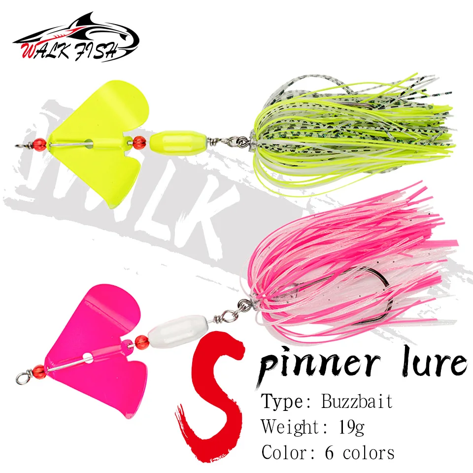 WALK FISH 19g Spinner Bait Fishing Lure Pinwheel Blade Chatter Bait Dancer Buzzbait for Bass Pike Lure Fishing Tackle