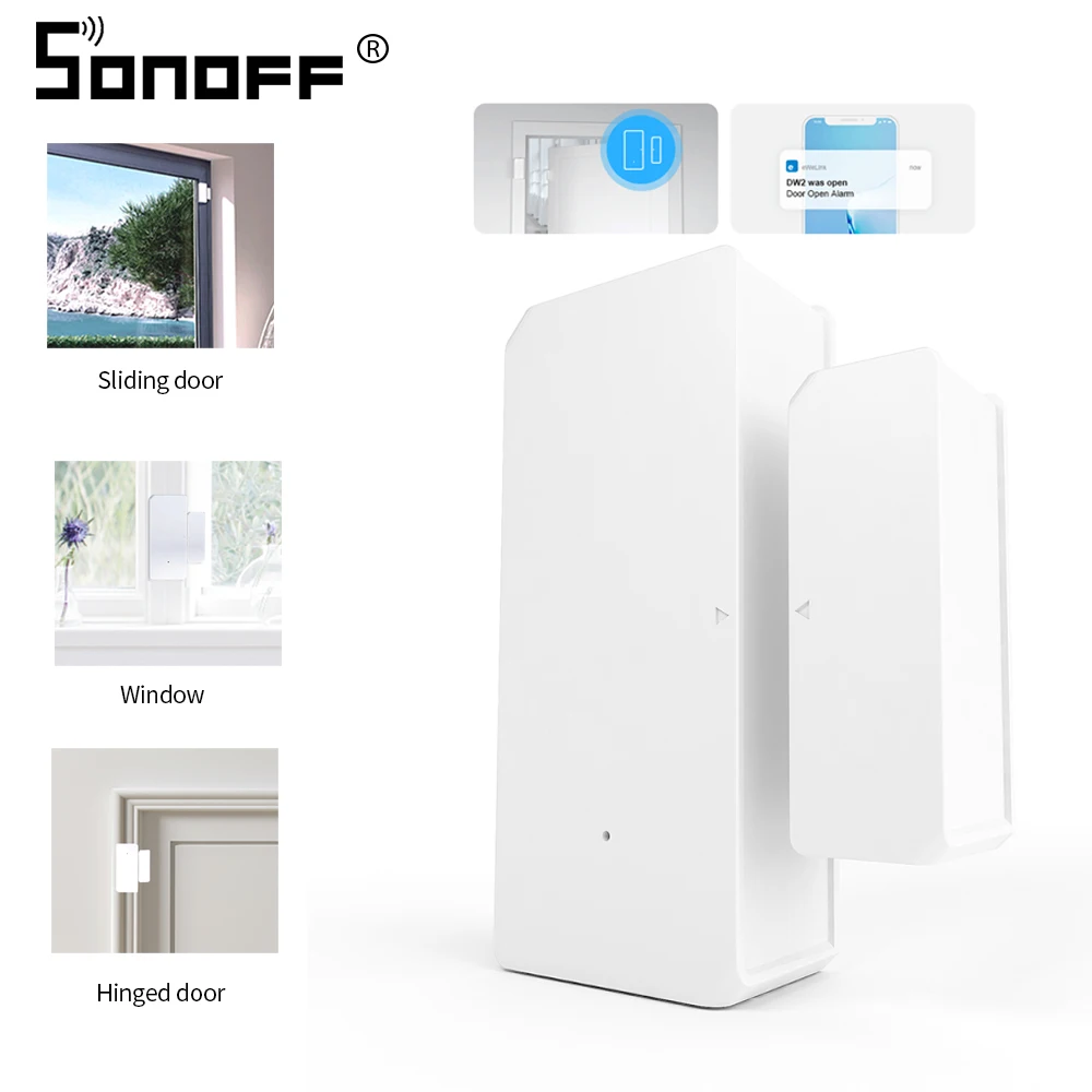 SONOFF DW2 Wifi Door Window Sensor Wireless Connection Work With e-WeLink APP Alert Notification Smart Home Security Alarm