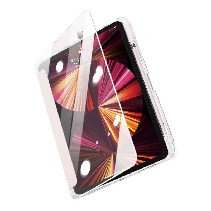 Ice Crystal Clear Rotatable Case for iPad Pro 11 Air 5 Mini 6 with Pencil Holder
