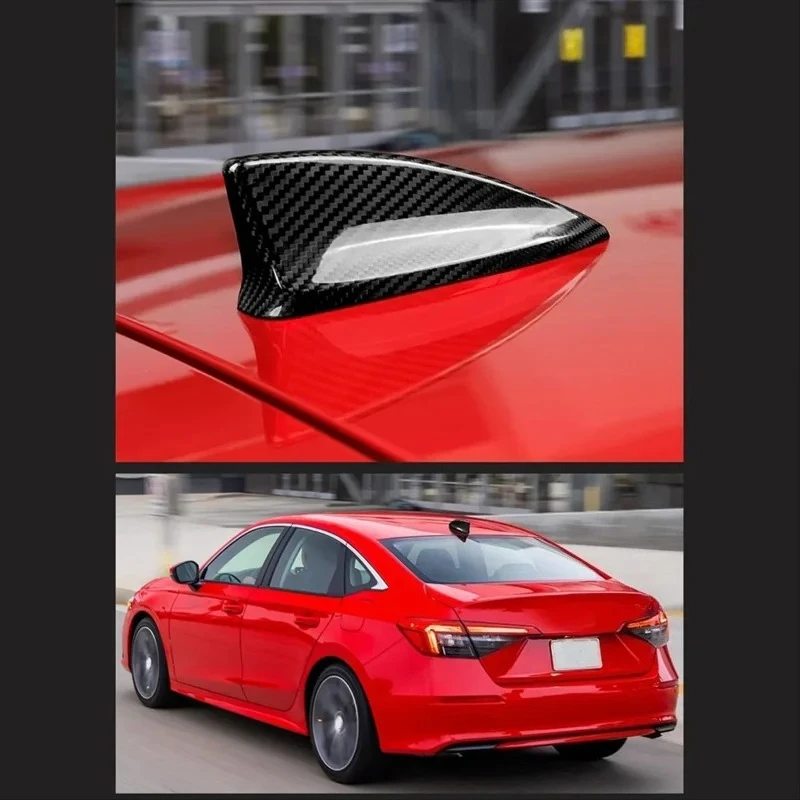 

For Honda Civic 11Th Sedan Hatchback Type R 2022-UP Real Dry Carbon Fiber Shark Fin Antenna Cover Body Kit Exterior Modification