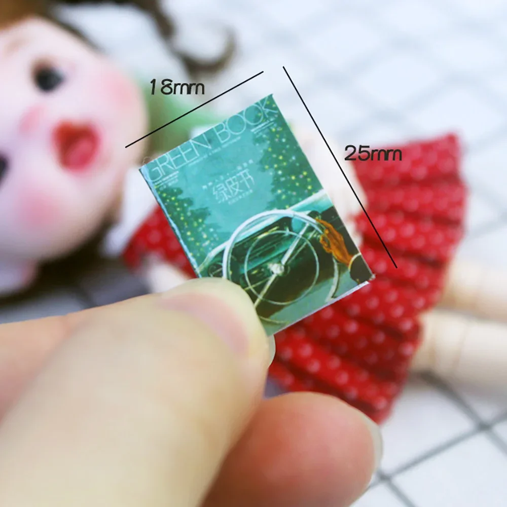 2Pcs 1/12 Dollhouse Miniature Accessories Mini Magazine Book Simulation Fiction Model for Doll House Decoration ob11