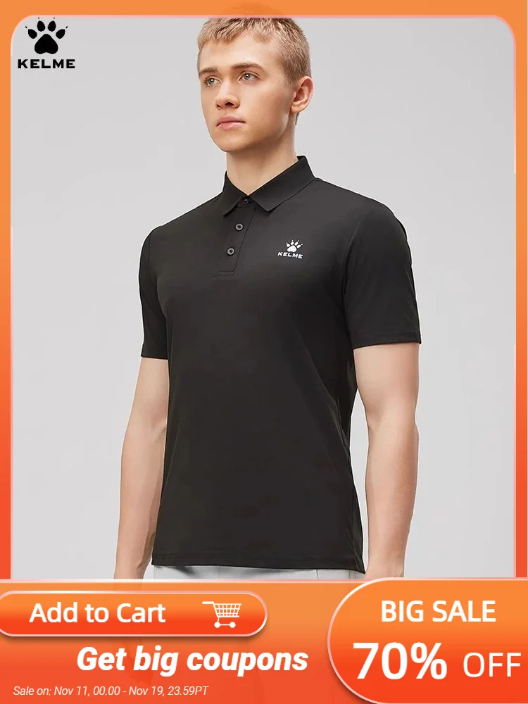 

Kelmei men's POLO shirt sports lapel short-sleeved outdoor running fitness quick-drying T-shirt commuting casual tops