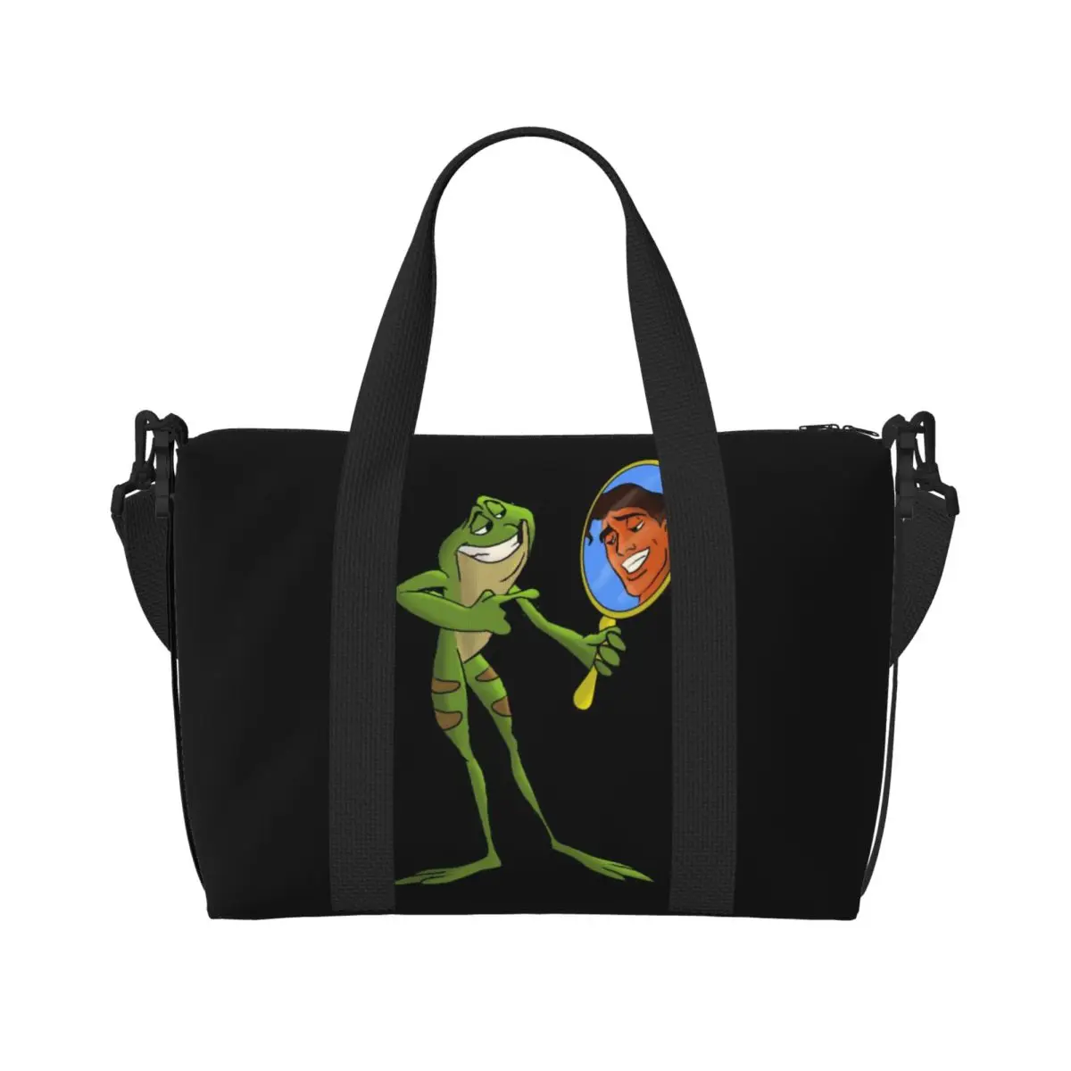 

Сумки для покупок с изображением принцессы и лягушки, женские сумки для покупок, пляжные, спортивные, дорожные сумки большой вместимости