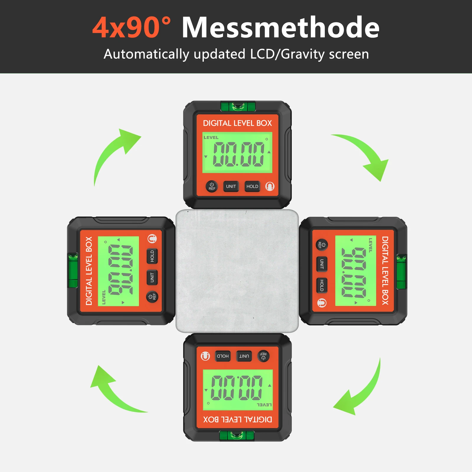 Digital Electronic Level and Angle Gauge, Angle Finder Level, Magnetic Base, LCD Display Backlight for Woodworking, Building