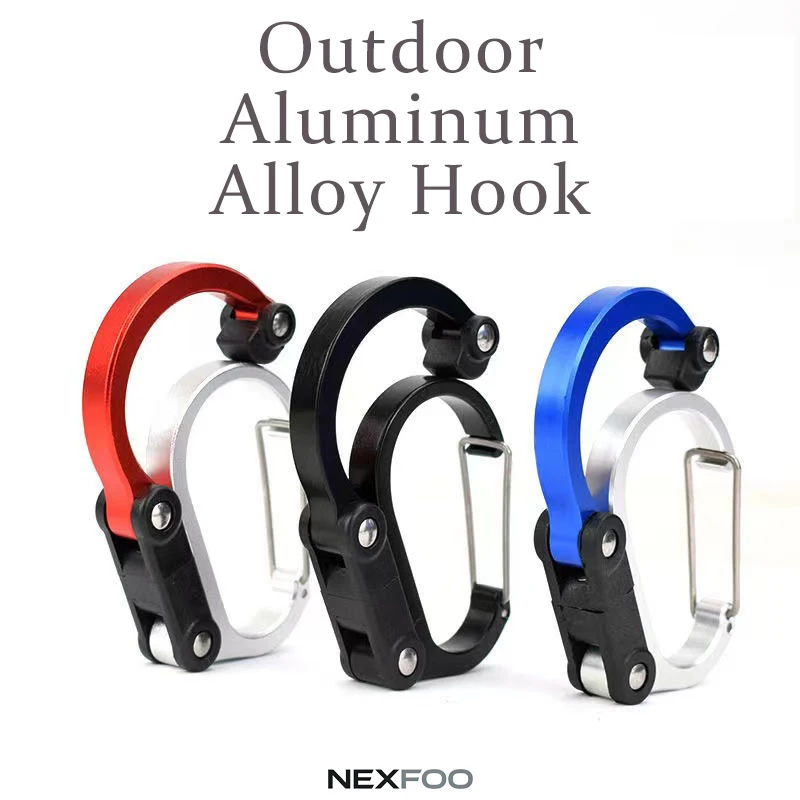 NEXFOO 360 Degree Swivel Carabiner Clip Multifunctional Rotating Hook Strong Buckle for Camping Hiking Backpack Outdoor Gear