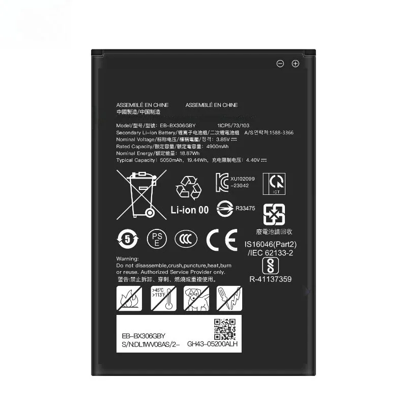 High Quality EB-BX306GBY Tablet Battery 3.85V 5050mAh For Samsung Galaxy Tab Active5 SM-X306B Brand New Replacement Battery