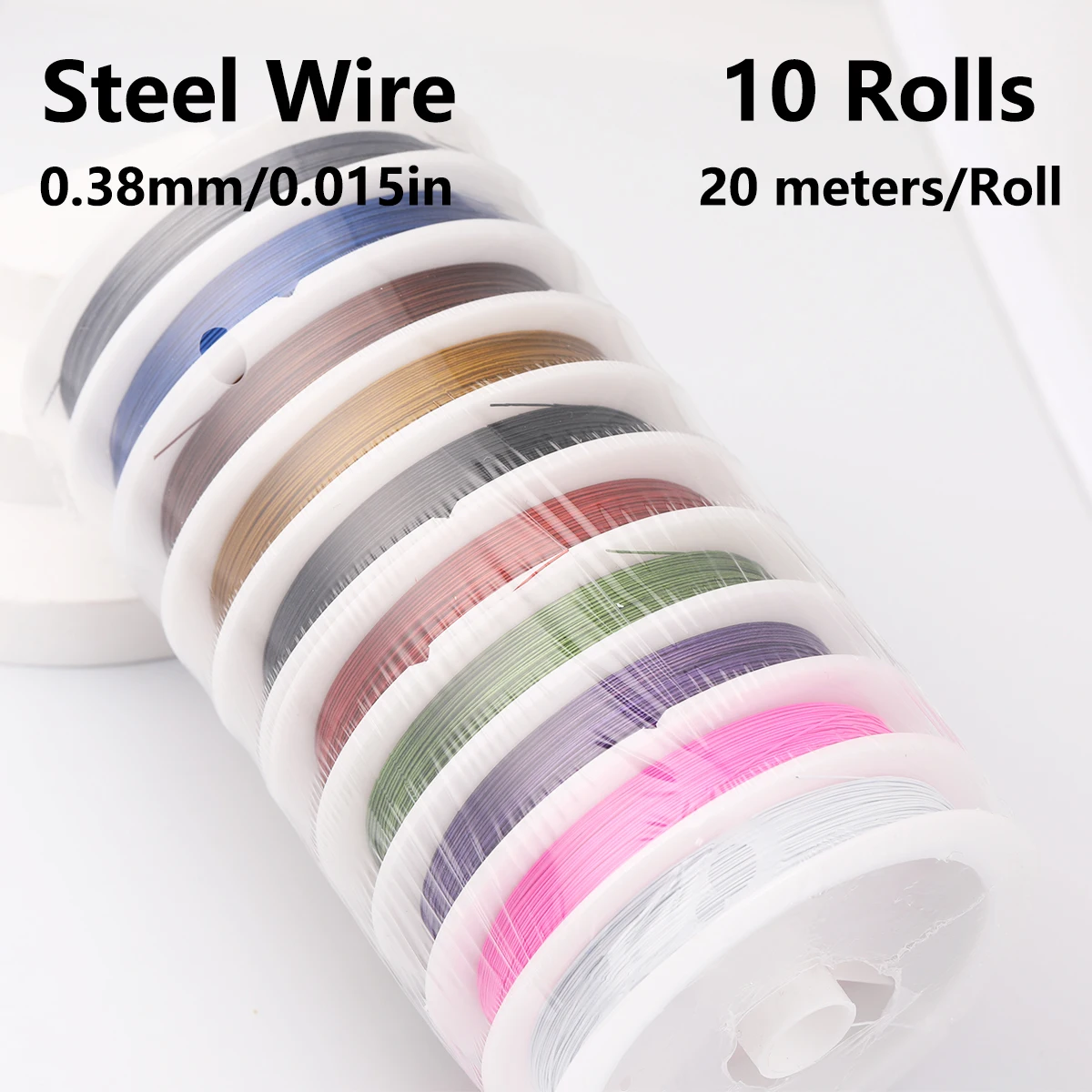 2 Rolls Gold Silver Stainless Steel Wire 0.38mm Beading Wire For DIY Bracelet Decor Pen Craft Supplies view 4