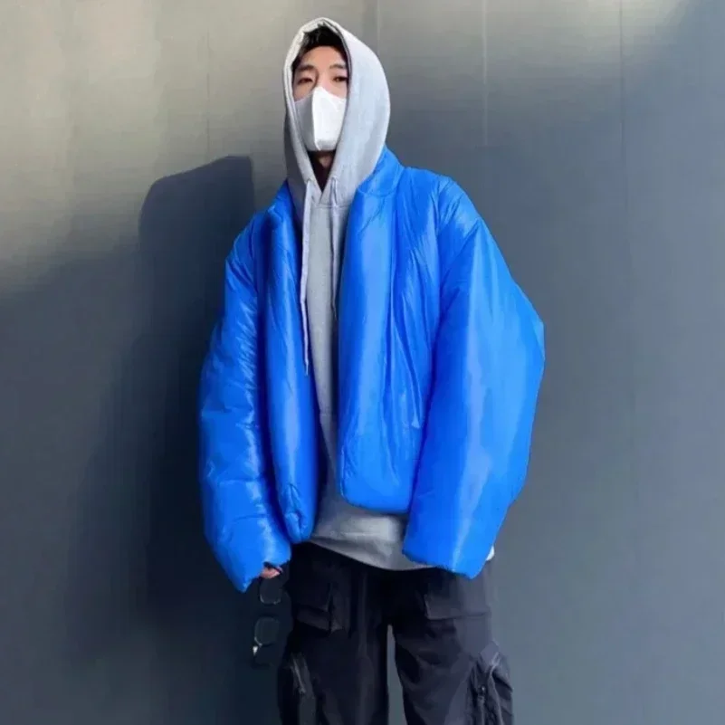 2024fw Oversized Kanye PUFFER JACK Parkas Solid Color Velvet Thicken Keep Warm Men Down Jacket Women Coats