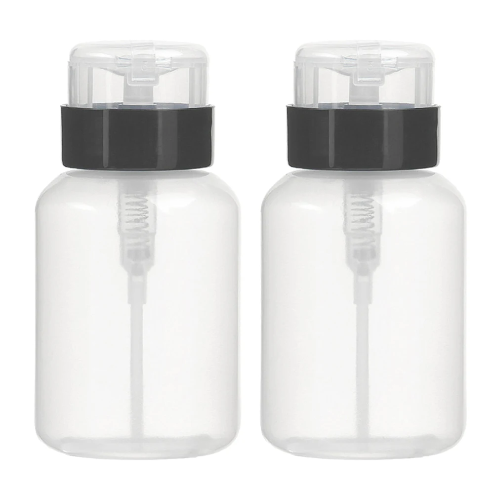 

2Pcs Nail Polish Remover Bottle Dispenser Pumping Liquid Storage Subpackaging Toner Lockable Design Prevents Wasting Easy Use