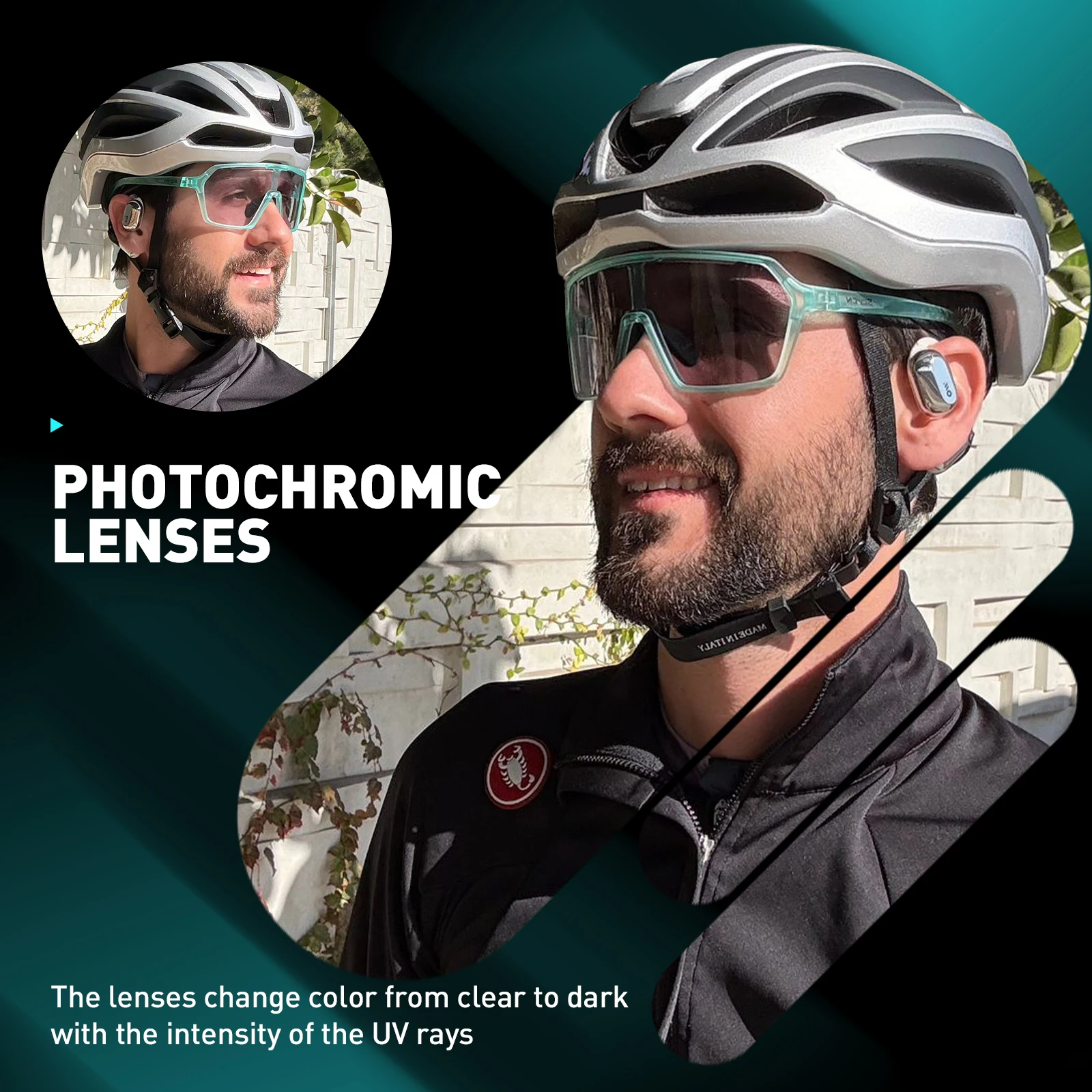 SCVCN Fotochromowe okulary rowerowe MTB Okulary rowerowe Outdoor Road Bike Kolarstwo UV400 Okulary Mężczyźni Kobiety Rower Sport Piesze wycieczki 2024 — zdjęcie 3