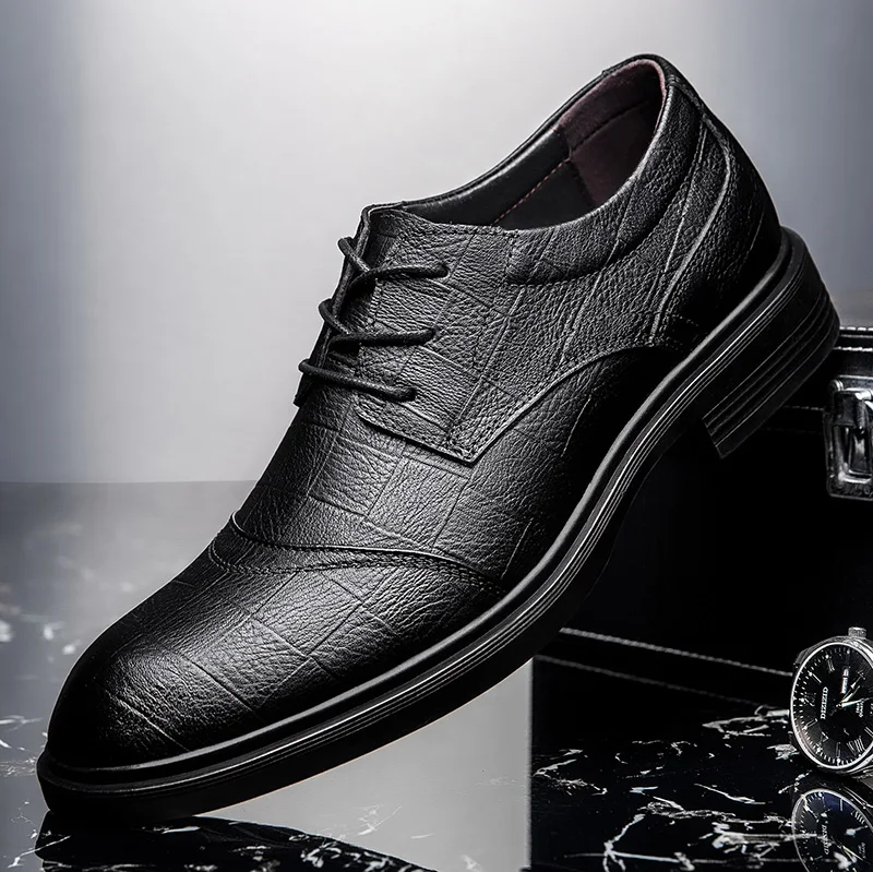 

Mens Wedding Dress Shoes Men lace up genuine Leather Casual Oxfords Shoe Business Social Shoe Male Dress Shoes big size 49 50