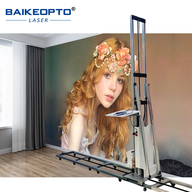 Automatic Wall Inkjet Printer Move by Wheel , 3D Effect Vertical Wall Multifunctional Inkjet Printers