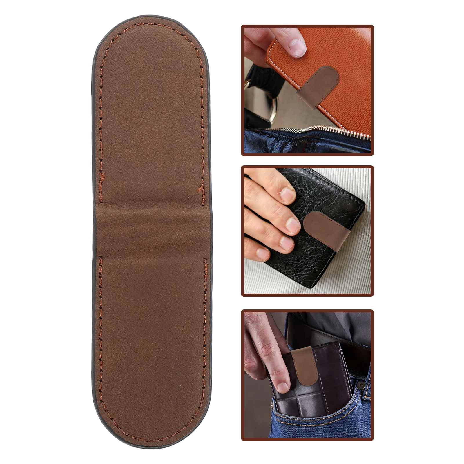 คลิปเงินเปล่าสําหรับผู้ชายกระเป๋าสตางค์ Minimalist สไตล์ตะวันตก Bill Card Holder สีน้ําตาลบัตรเครดิตจํานวนมาก PU วัสดุที่ทนทาน