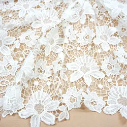 African Guipure Cord Lace Fabric High Quality Nigerian Water Soluble Lace Fabric for Party Dress Wedding Dress By The Yard