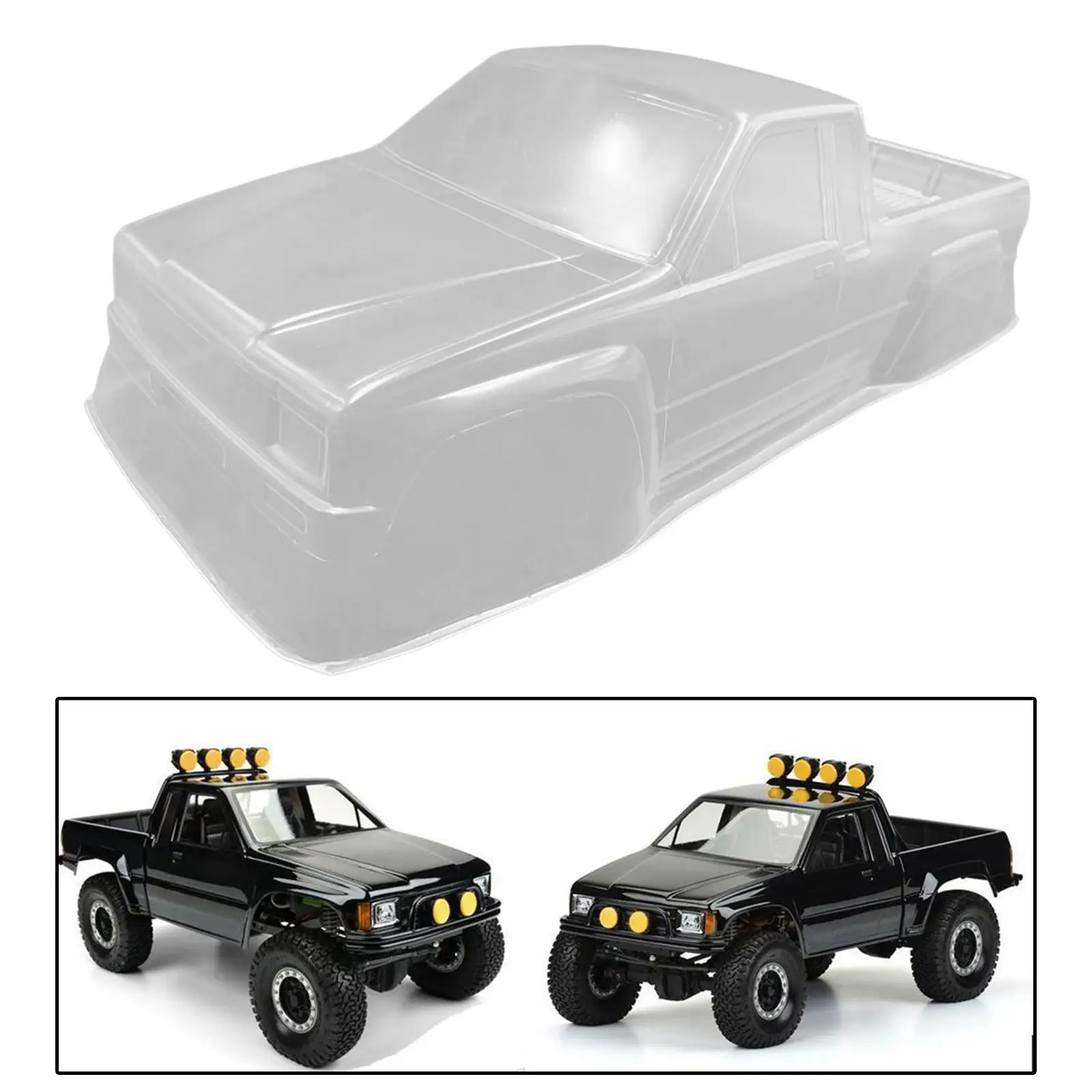 12.32'' Wheelbase Body Shell PC DIY for 1:10 Scale RC Pickup Car Spare Parts