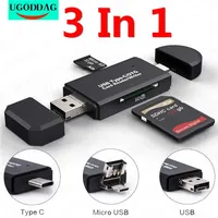 SD Card Reader USB 2.0 OTG Micro USB Type C Card Reader Lector SD Memory Card Reader For Micro SD TF USB Type-C OTG Cardreader