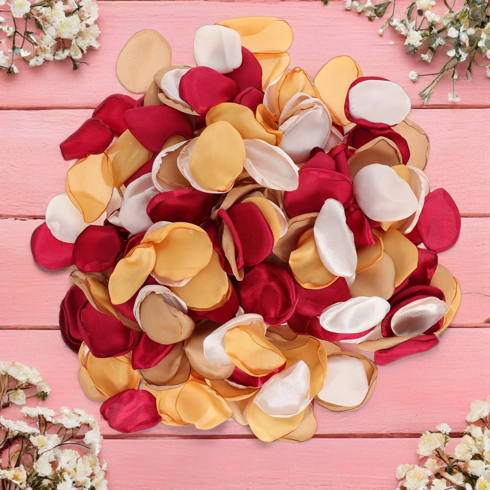 

300Pcs Artificial Burnt Orange Rose Petals Faux Silk Wedding Scatter Aisle Table Centerpiece Flower Girl Basket Decor