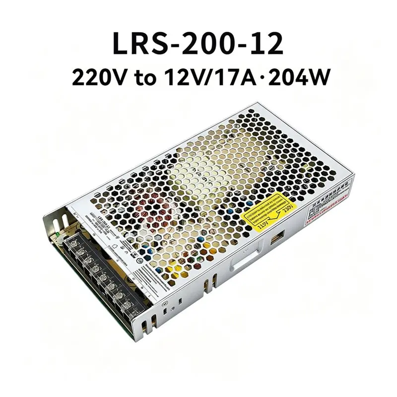 B50C Ultra-Thin Switching Power Supply 220V To 12V/17A 204W AC DC Transformer Wide Input Voltage Range 90-132VAC/180-264VAC