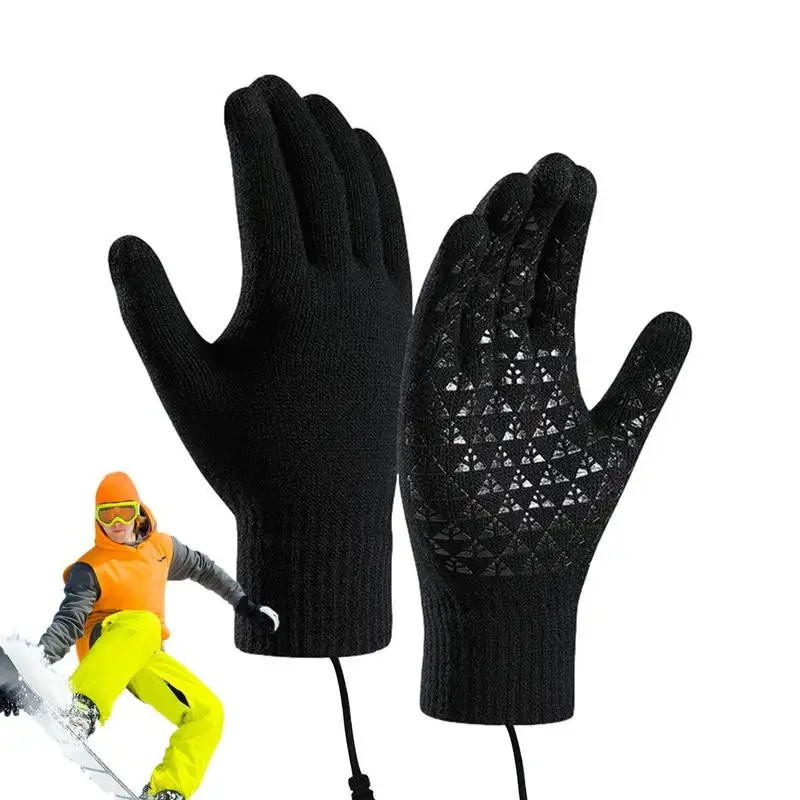 

Winter Gloves Thermal Touch Screen Thermal Windproof Warm Full Finger Glove Motorcycle Bicycle Gloves Electric Heated Gloves