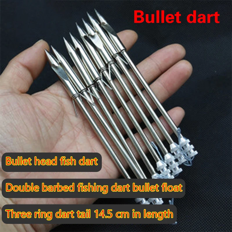 10pcs Stainless Steel Slingshot Harpoon Dart Bullet Dart Flying Shark Dart Fishing Device Fishing Reel Fishing Arrow