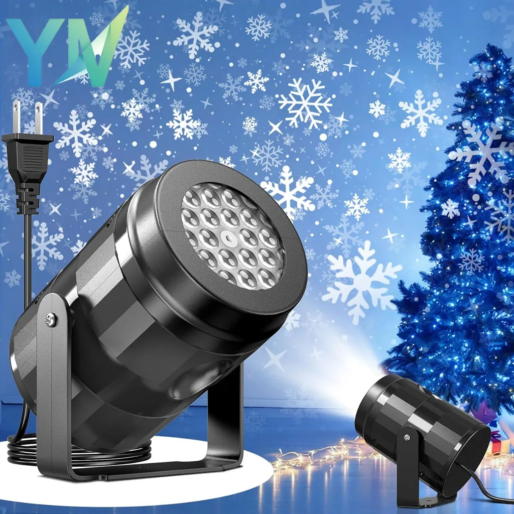 Dynamic Moving Snowflake Laser Light Projector for Christmas Halloween Party Decor Waterproof Landscape Stage Lighting