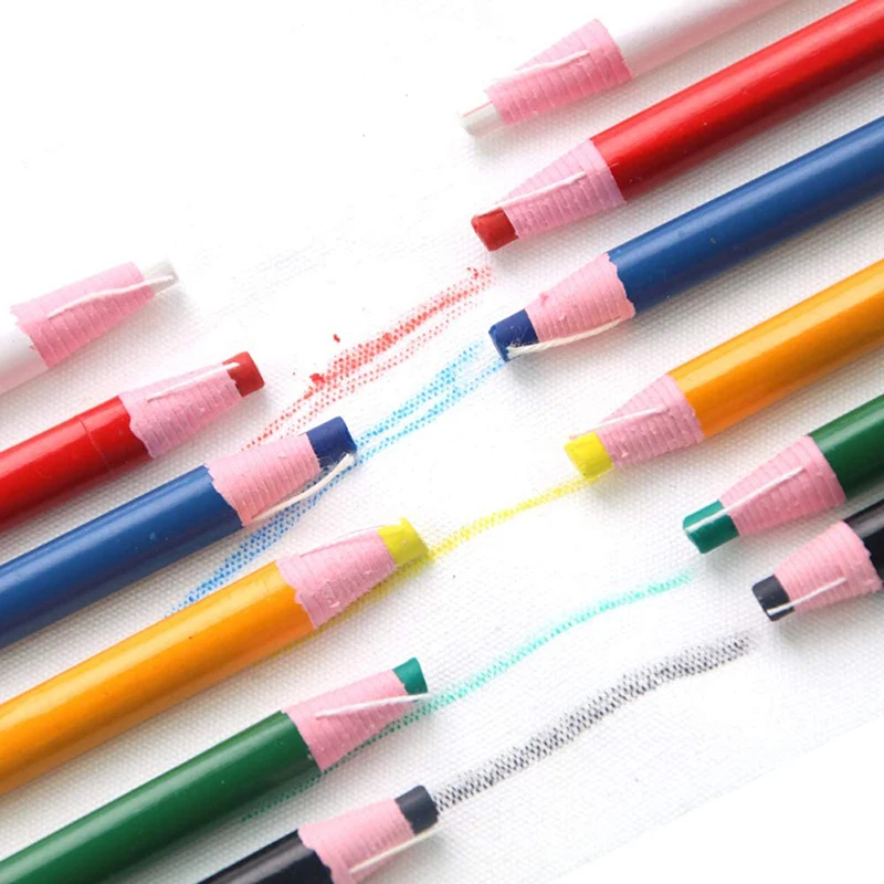 12 Pcs Mix Color Sewing Mark Chalk Pencil Tailor's Marking and Tracing Tools Free Cutting Chalk Sewing Fabric Pencil