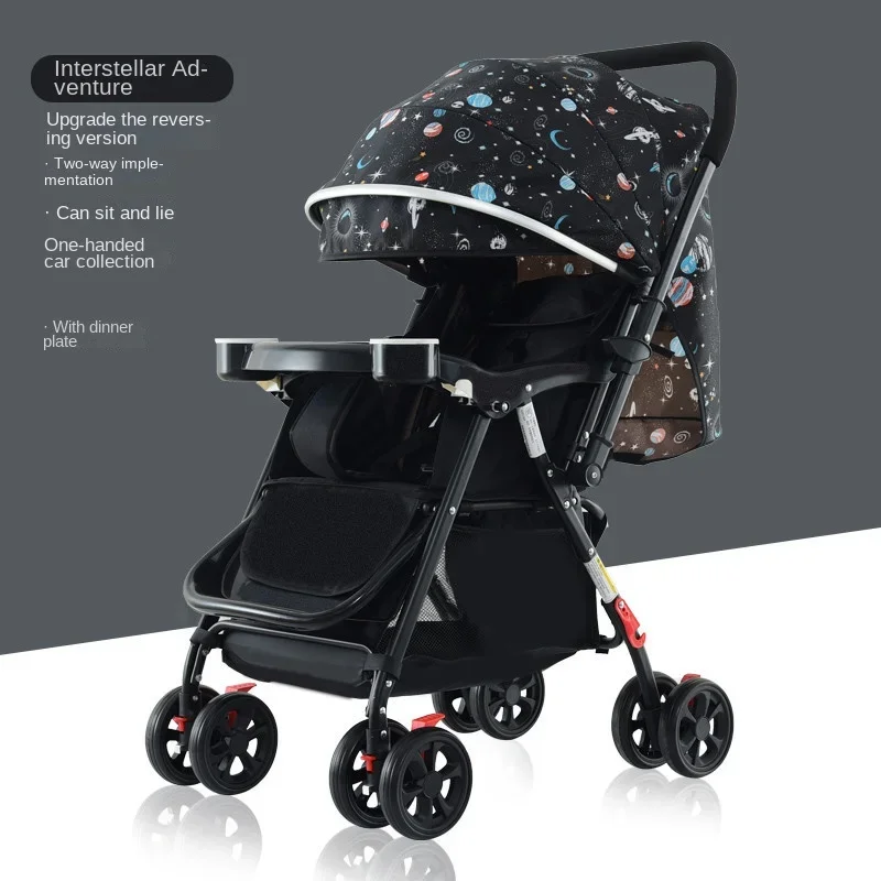 

Baby Stroller High Landscape Lightweight Folding Baby Stroller Newborn Baby Two-way Swivel Seat Shock Absorption Stroller