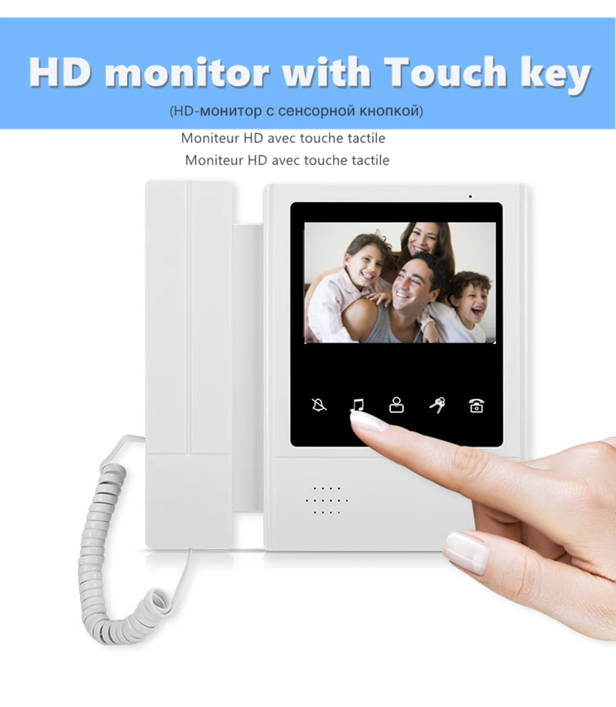 4.3 inch video intercom system doorbell night vision IR camera waterproof unlock for home apartment video door phone