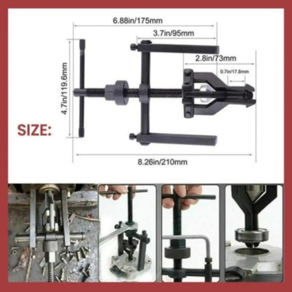 Bearing Puller Tool Three-claw Puller Car Repair Disassembly Tool Labor-saving Car Separation Bearing Disassembly Accessories