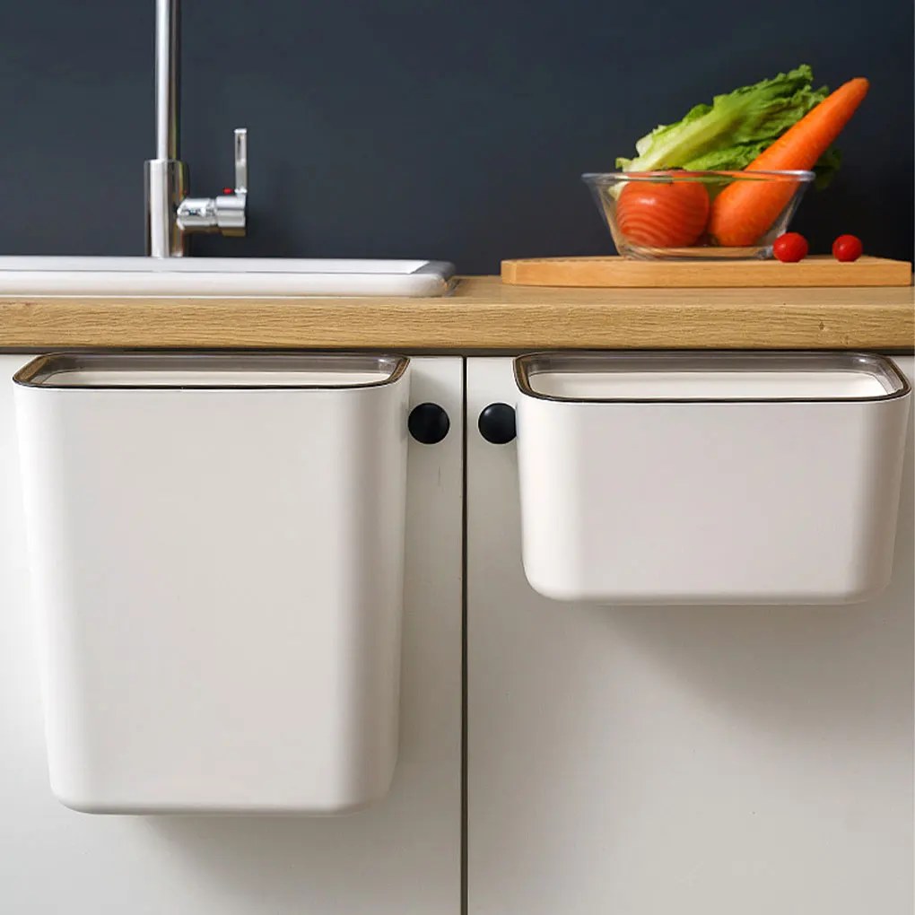 

Space-saving Hanging Trash Can Food Storage Storage Bucket Garbage Plastic Waste Bins Cabinet Tools Accessories
