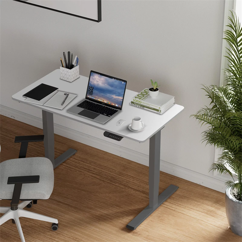 

Electric Standing Desk Dual Motor 3 Stages Adjustable Height Desk Home Office Computer Workstation Sit Stand up Desk, 55 x 28 in