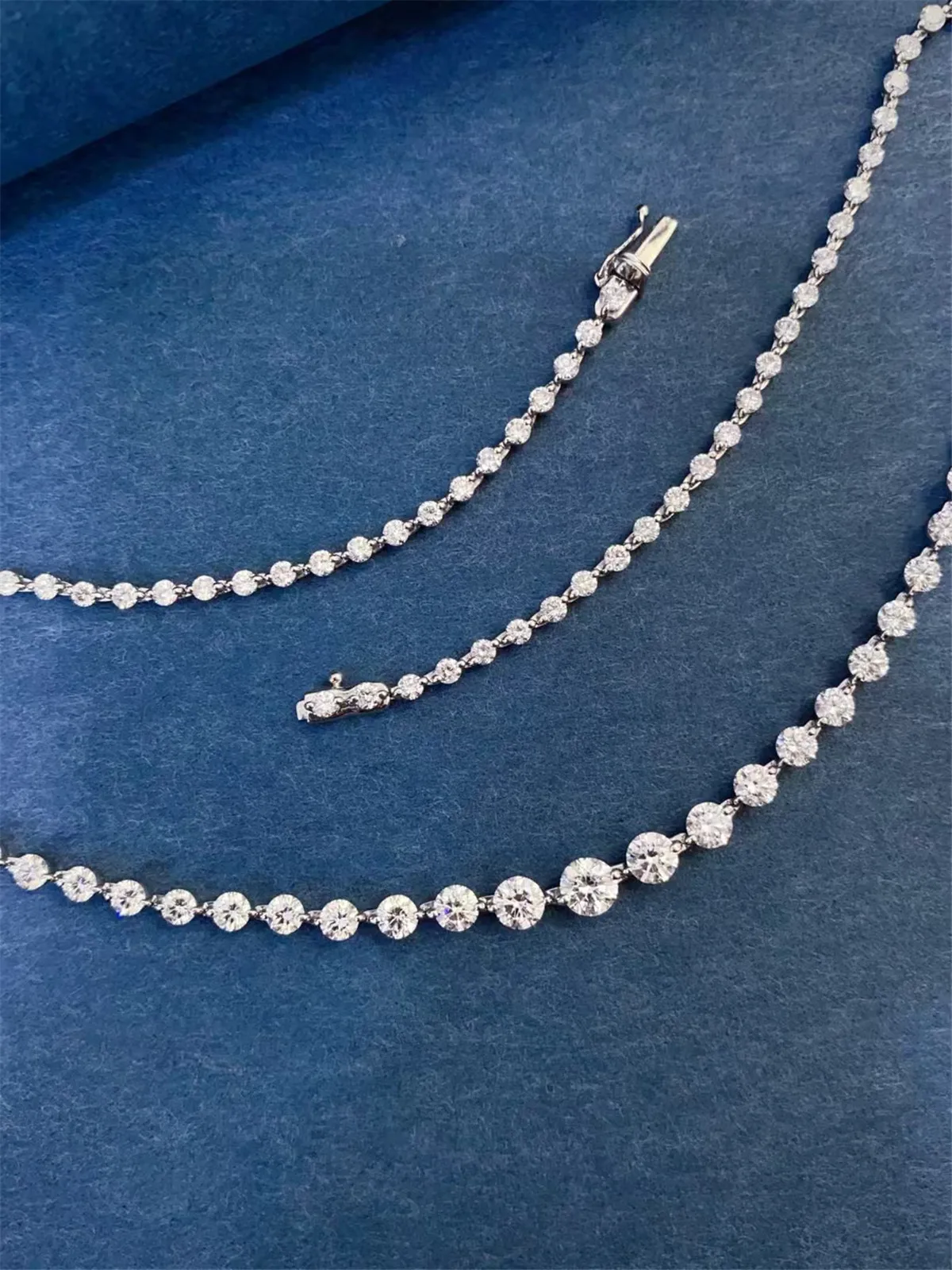 18K physical real gold laboratory grown diamond HPHT round diamond 10-carat necklace fine jewelry wholesale custom platinum