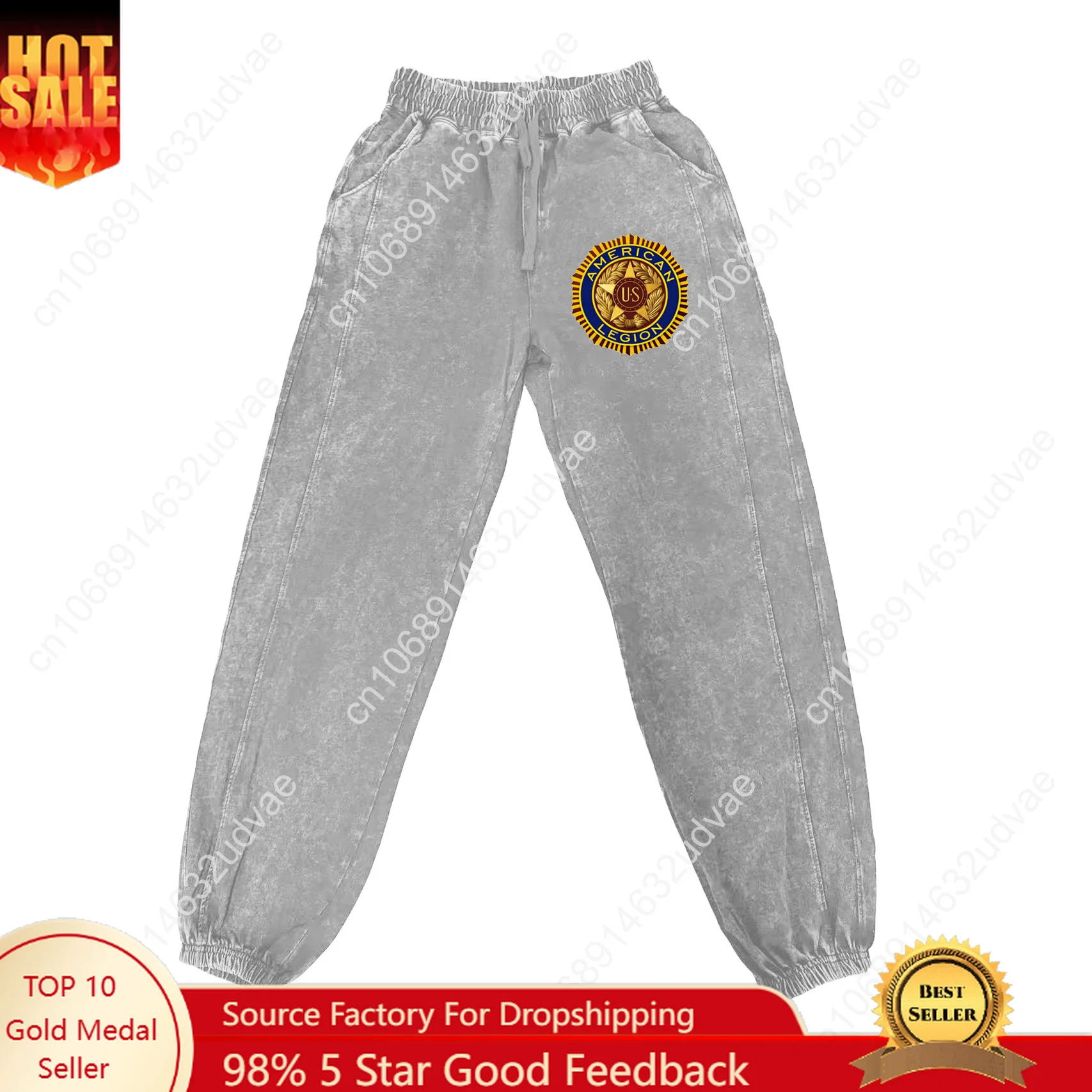 

American Legion Logo Dragons Pants Man Woman Teenager Retro Vintage Trousers Cotton Elastic Pattern Customized Pant with Pocket