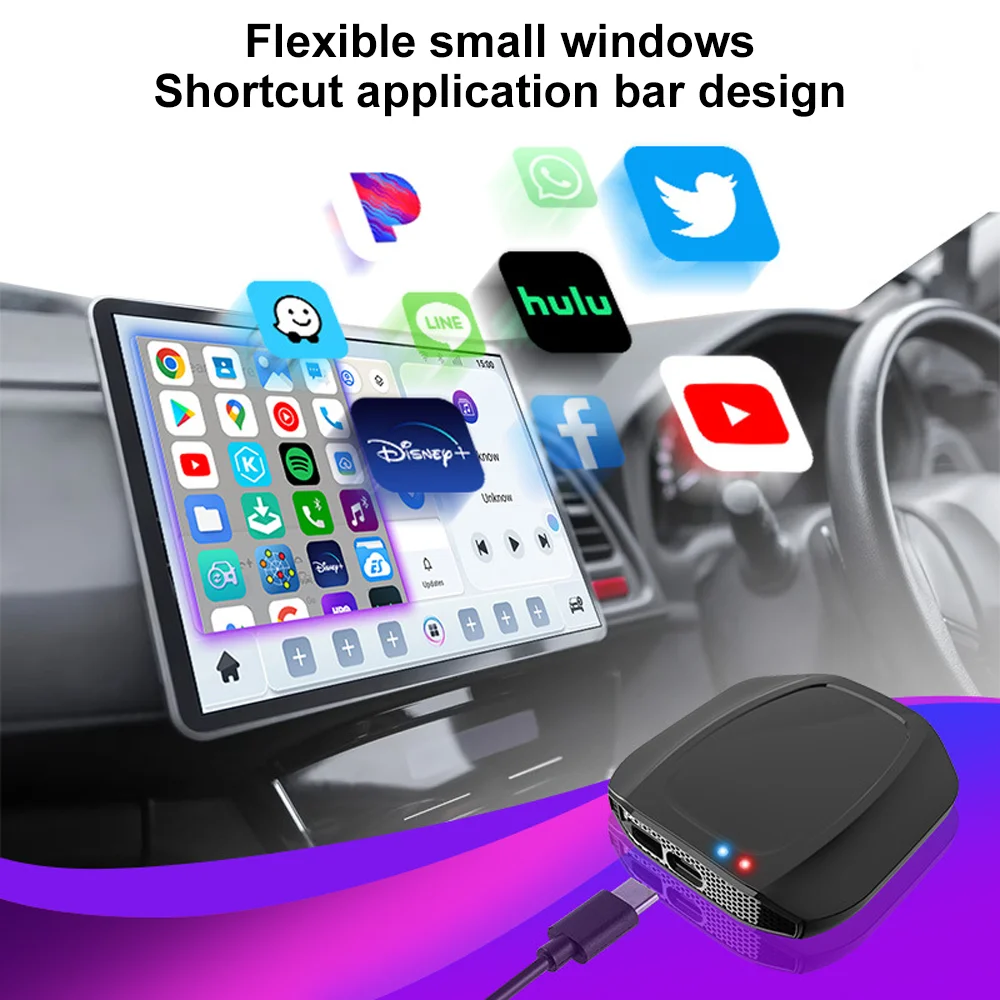 Autommi Wireless CarPlay Adapter Portable Car Play Multimedia Module Dongle Small Car Black Android Box netflix