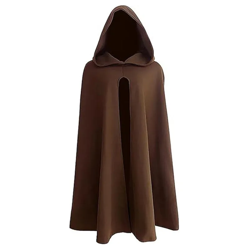 

Medieval Sle loween Open Front Cowl Ne Robe Warrior Role Plang Stage Performance Costume Youth Casual All Seasons