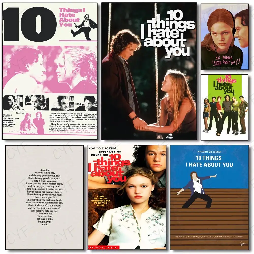 Vintage 10 Things I Hate about You Movie Poster Poster Painting Wall Art Mural for Living Room Home Decor and Gifts